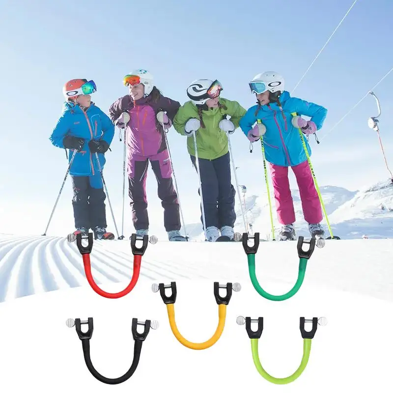 Conector de punta de esquí de 5 colores para principiantes, Ayuda de entrenamiento de esquí para niños y adultos, accesorios de Snowboard para deportes de ejercicio al aire libre, Invierno