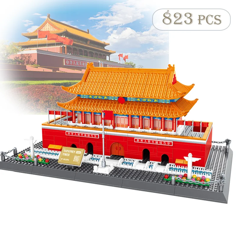 Chinese Model Architecture Building Blocks Compatible with Lego Bricks Toys for Adult Great Wall Forbidden City