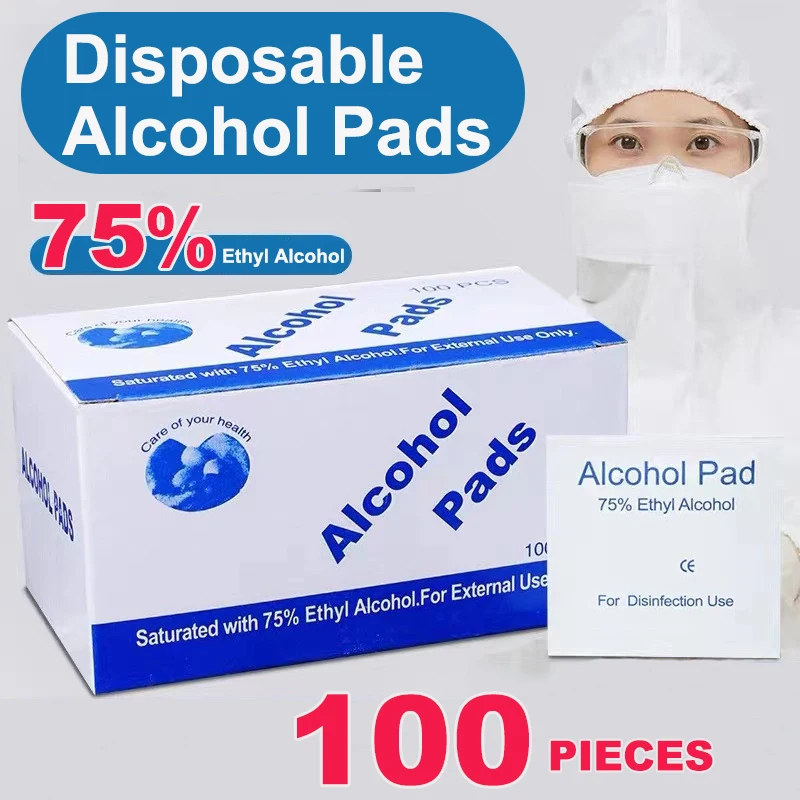 Disposable Alcohol Cotton Pads Disinfectant Pads Wipes for Cleaning Mobile Phone/Camera Screen Door Handle Alcohol Wipes Tablets