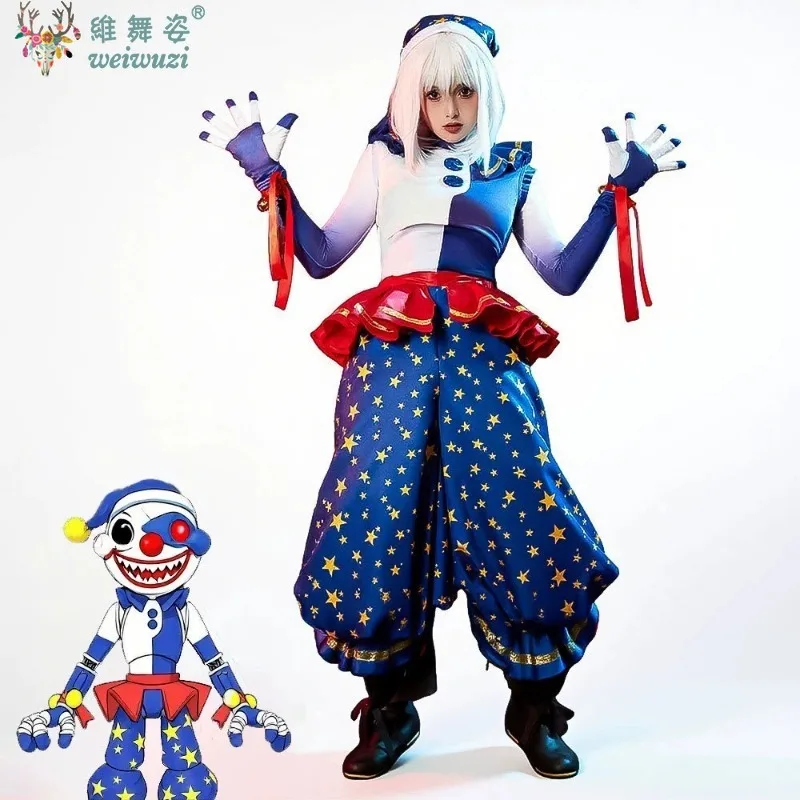 

Anime Security Vulnerability Moondrop Clown Fantasy Cosplay Costume Uniform Rave Party Halloween Costume Stage Perfermance Outfi