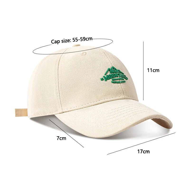 Unisex Mountain Embroidery Breathable Baseball Caps Spring and Autumn Outdoor Adjustable Casual Hats Streetwear Sunscreen Hat