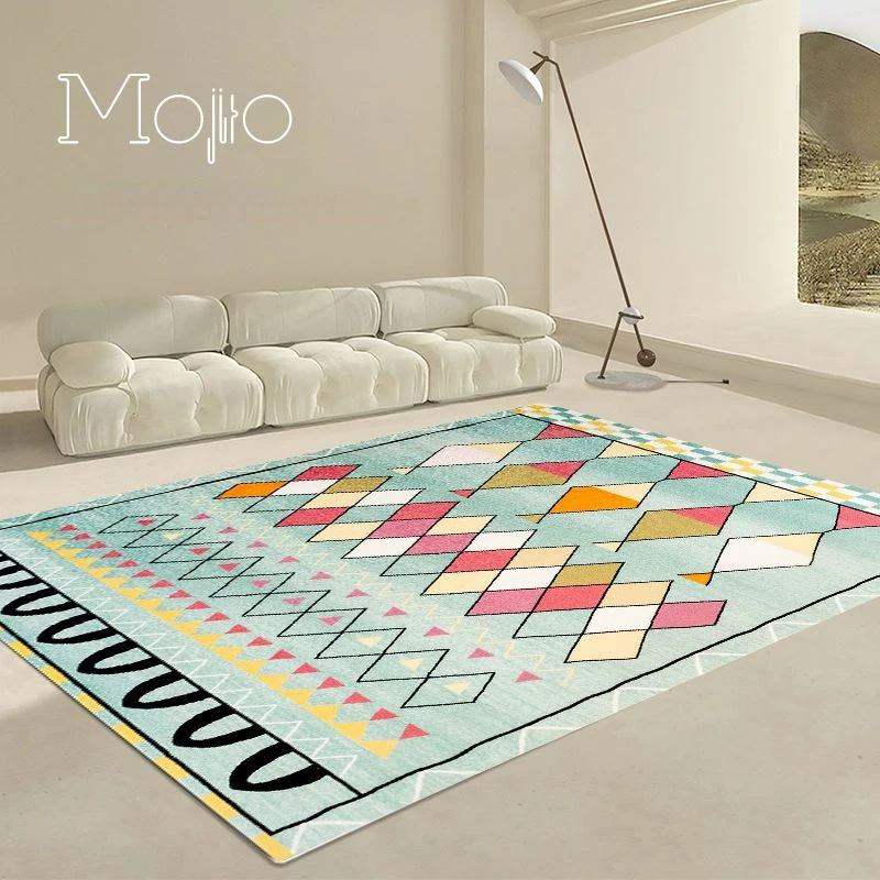 Moroccan Style Carpet Nylon Living Room Rugs Nordic Simple and Dirt Resistant Rugs for Bedroom Living Room Decoration Kids Mat