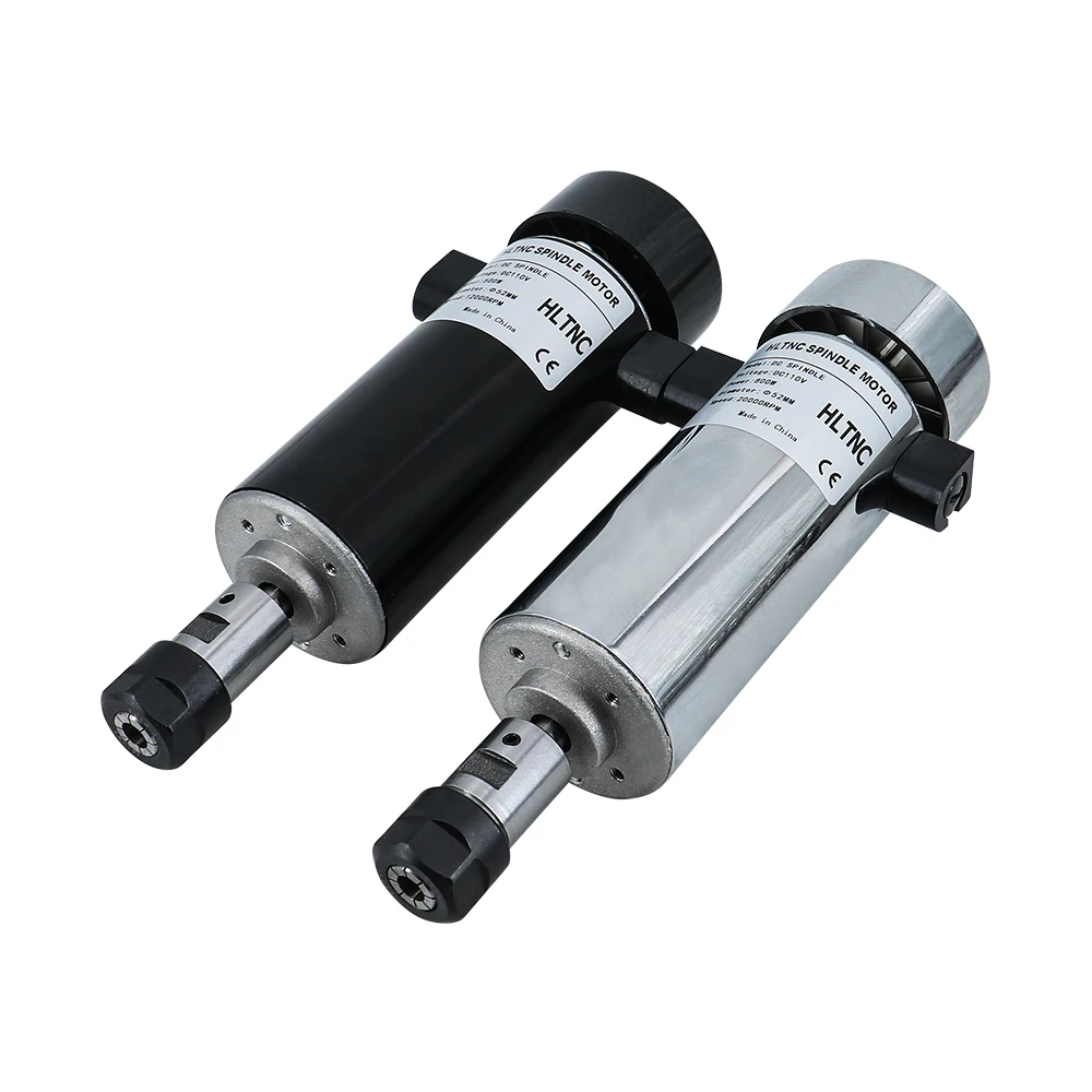 Nuovo Arrivo 200W 300W 400W 500W 800W 48V 110V DC Motore Mandrino di Raffreddamento Ad Aria Con ER11 o ER16 Raccogliere per Macchina Per Incidere di CNC