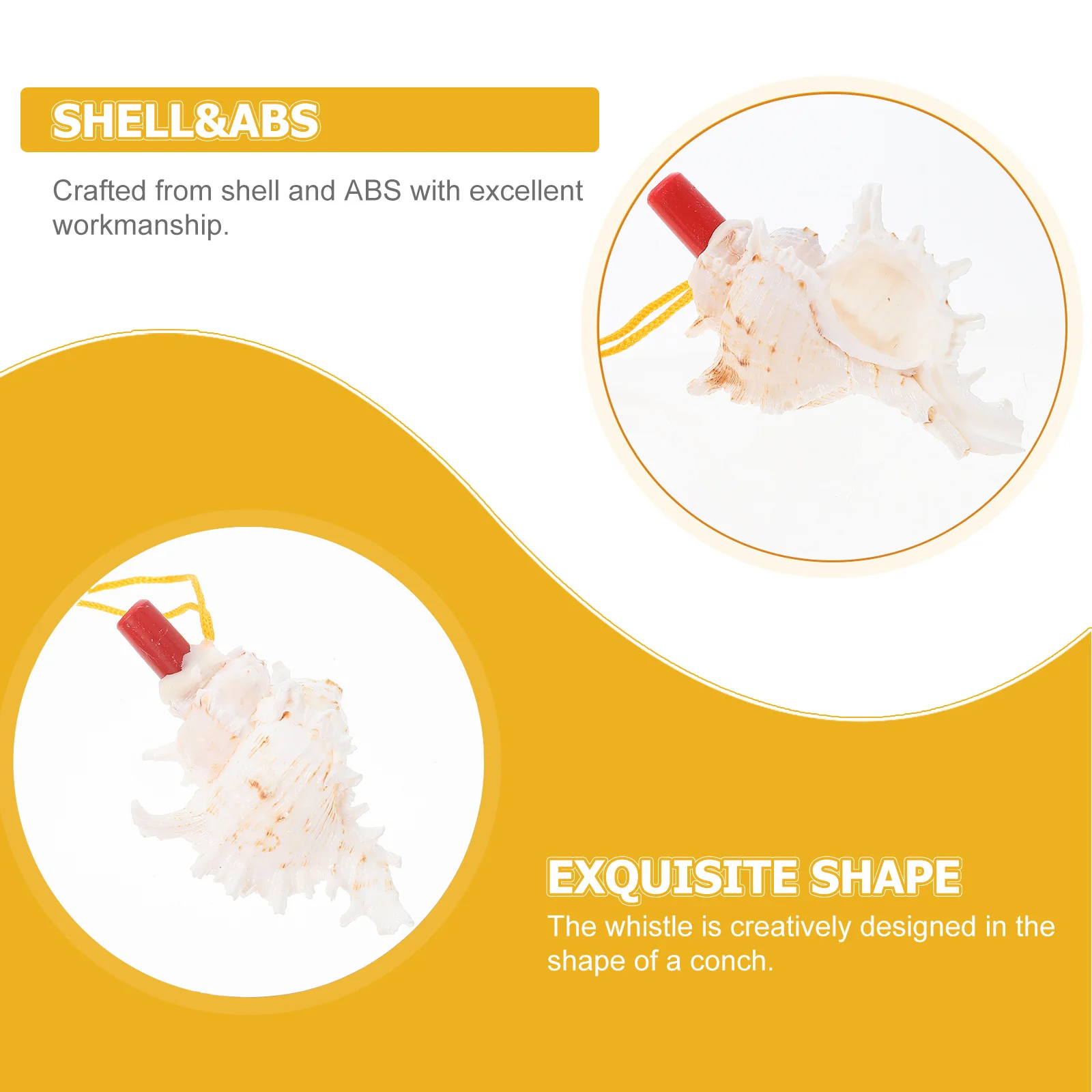 

5Pcs Conch Shaped Whistles Colorful Children Party Gifts Portable Necklace Lung Capacity Exercise Noise Makers