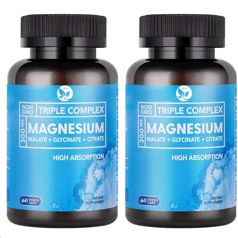 

High Absorption Triple Magnesium Complex Glycine, Malate, Citric Acid Support Energy, Muscle , 60 Vegetarian Capsules