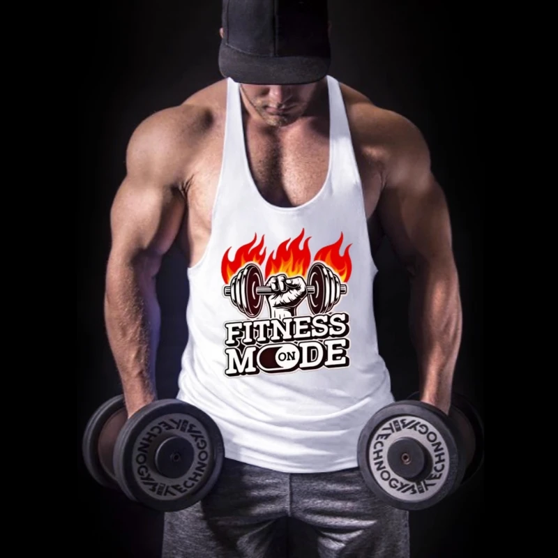 

2025 Men's Gym Exercise Cotton Vest - Single Line Training Bodybuilding Sleeveless Shirt, Fitness Apparel for Muscle Building