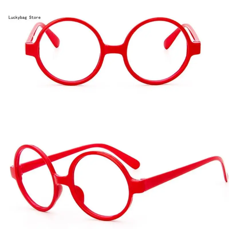 6 Pairs Funny Eyeglasses Frame Candy Color Frame Party Photoshoots Props Eyewear Plastic Round Frame Party Accesories