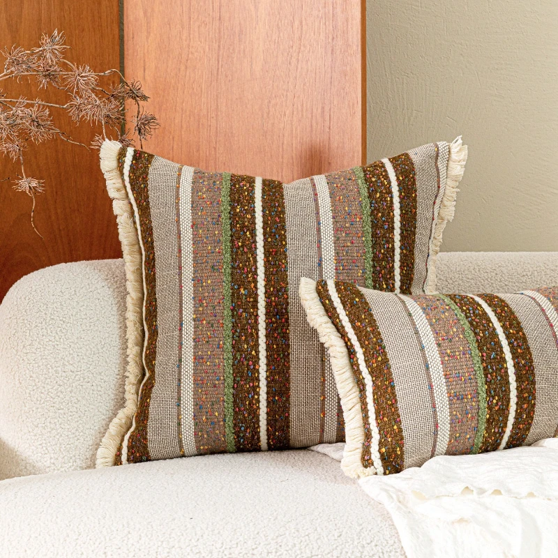 30X50/50X50CM Striped Throw Pillow Cover Texture Homestay Stamping Waist Cushion Cover Decor Home Decorative Pillowcase