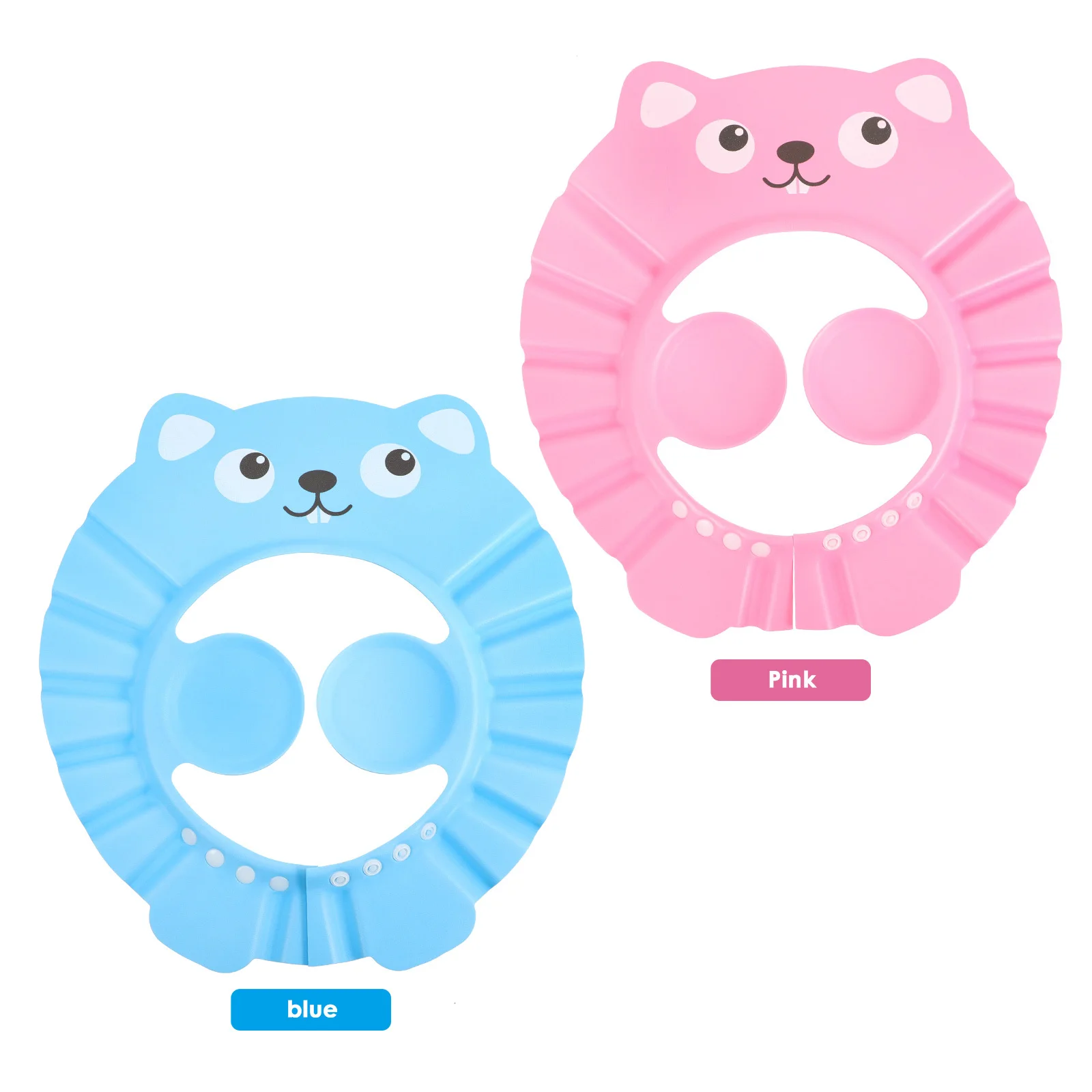 2 قطعة قبعات شامبو الطفل قابل للتعديل إيفا حمام القبعات أطفال الأطفال حماية الرأس الوردي الأزرق الألوان قبعات استحمام الطفل