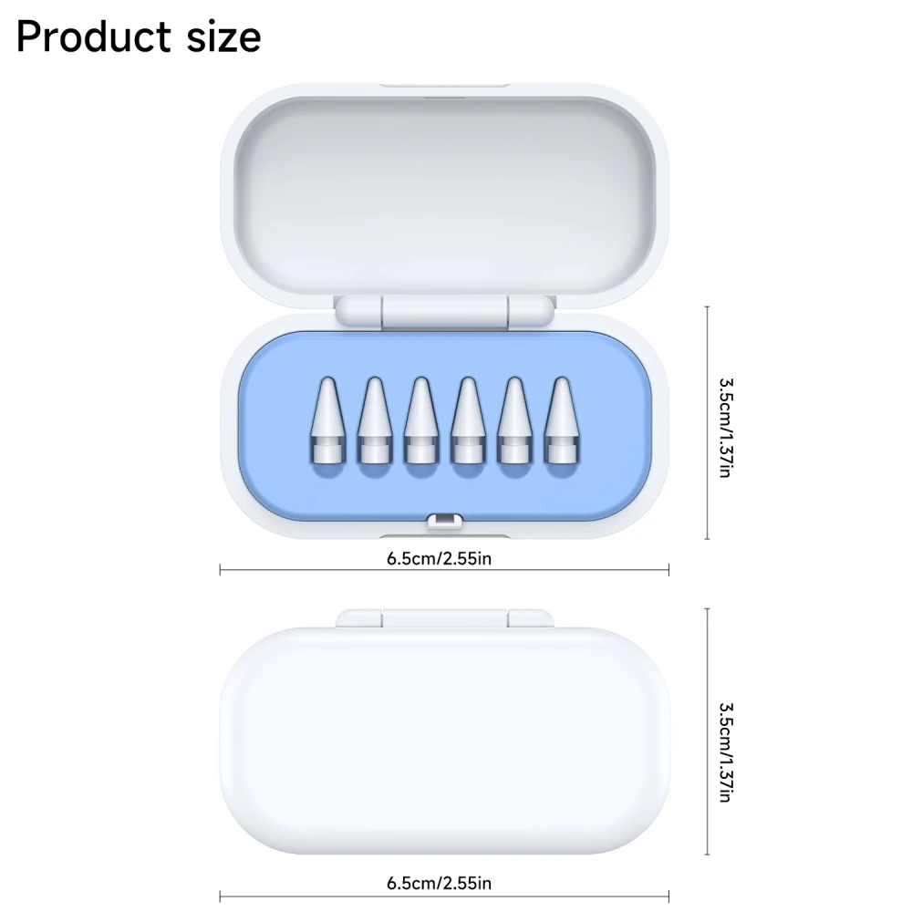 กล่องเก็บปลายดินสอสำหรับ Apple กล่องดินสอป้องกันรอยขีดข่วนสำหรับ4ชิ้น/6ชิ้นกล่องจัดระเบียบหัวปากกาสไตลัสไอแพด