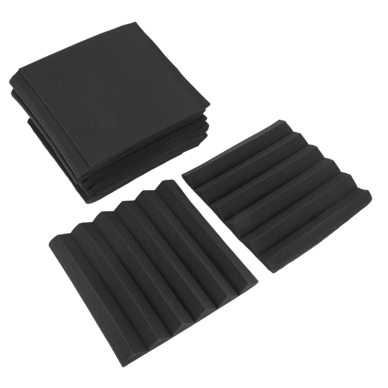 

12 PCS Acoustic Wedge Studio Foam Sound Absorption Wall Panels Noise Insulation Sponge Absorption Treatment Panel Tile