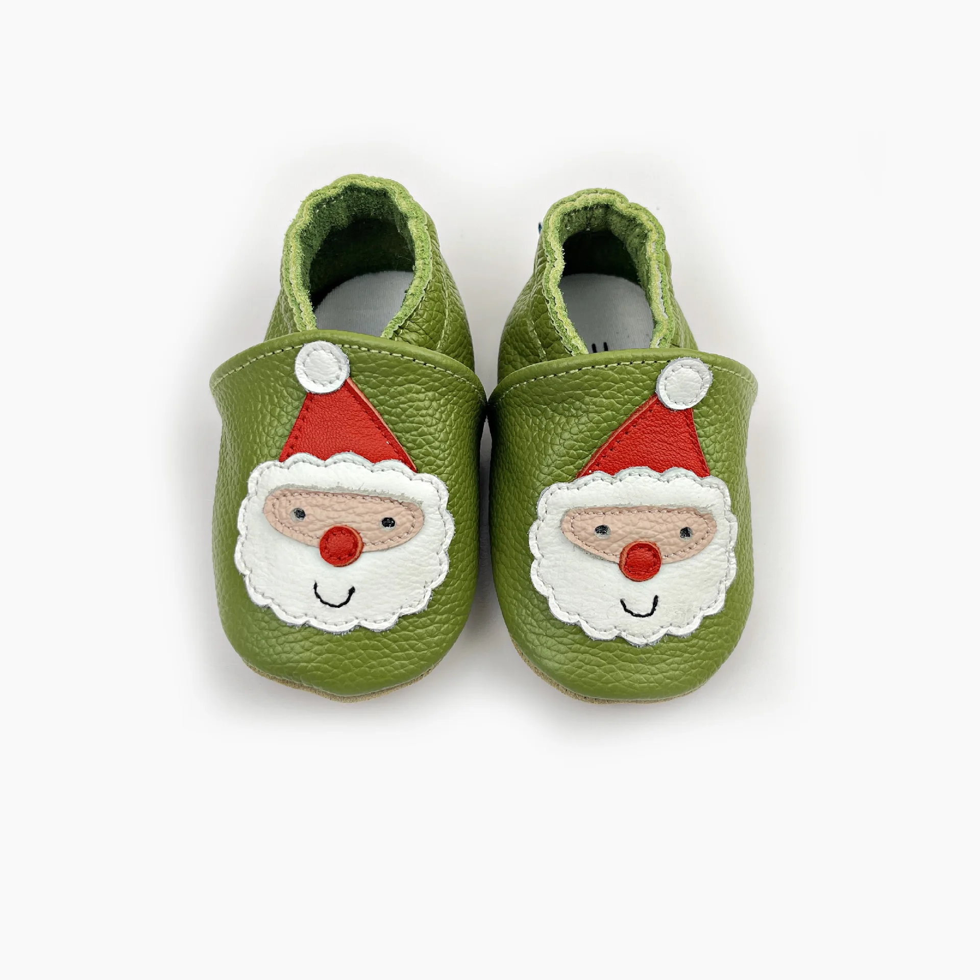 Baby Girls Boys Leather Shoes Toddler Newborn Infant Barefoot Shoes First Walkers Crib Shoes Kids First Steps Shoes Santa Claus