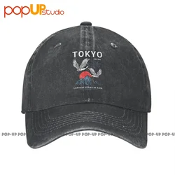 Tokyo Japan Largest Cities In Asia Tokyo Nagasaki Kyoto Washed Denim Baseball Cap Trucker Hats Premium