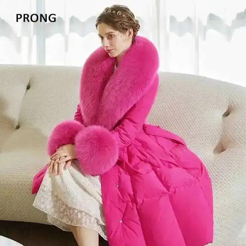 100% Real Fox Fur Collar Winter Coat Jacket Fur Scarf Suit Fluffy Fur Shawl Fur Cuff Set Luxury Furry Fur Shawls Wraps Scarves