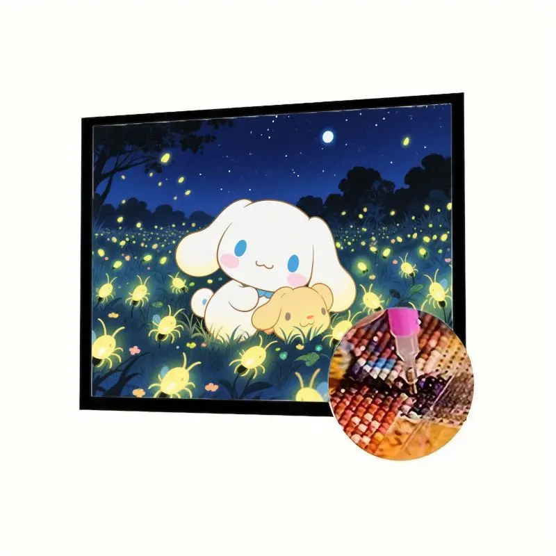 

1 шт. Sanrio Cinnamoroll & Friend Firefly Night Scene 5D Full Drill Diamond Painting Kit - очаровательный мультяшный DIY Art Craft для дома