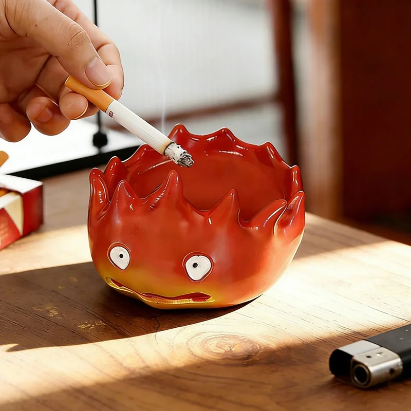 PERFECT Fun Fire Monster Ashtray with Unique Flame Design - A Desktop Decor for Office Use or Party Events