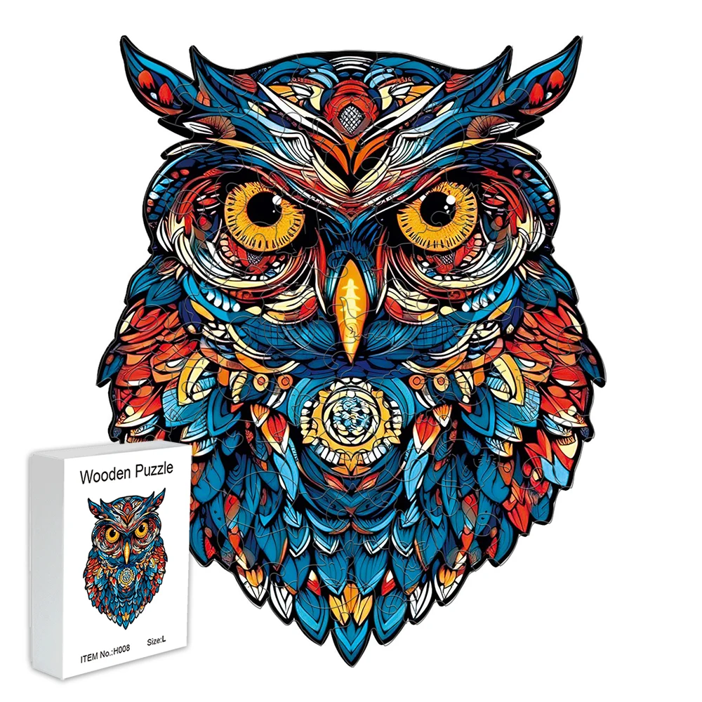 Owl Wooden puzzle Personalized 3D puzzle for adult men and women Decompression gift Educational family puzzle interactive toy