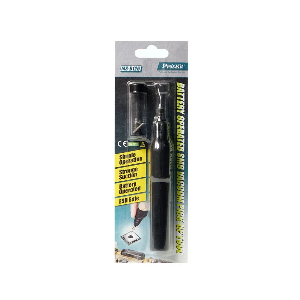Pro'sKit MS-B126 точный Вакуумный патрон, Антистатическая всасывающая ручка для микросхемы IC SMT, электронные детали, устройство поглощения линз
