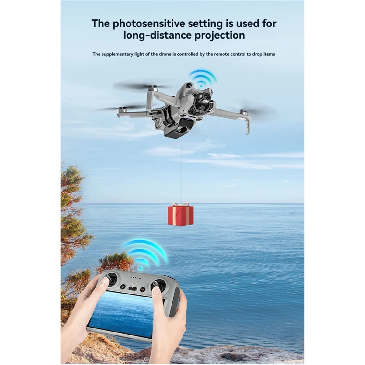 

2025 + система Airdrop для Mini 4-чувствительная капельница для капельницы для рыбалки, подарков на свадьбу, спасения дрона