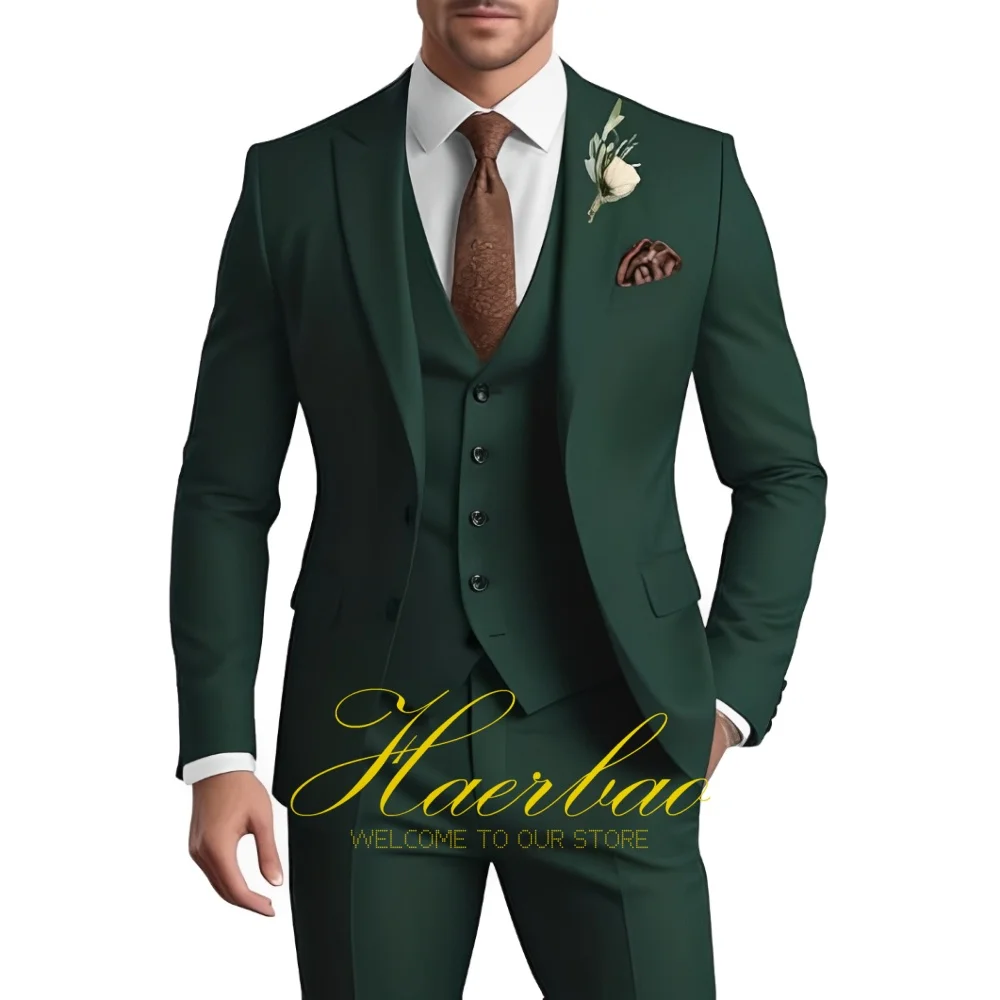 メンズフォーマルスーツ3ピースセット スリムフィット ジャケット ベスト パンツ ビジネススーツ エレガント ウェディング プロム タキシード