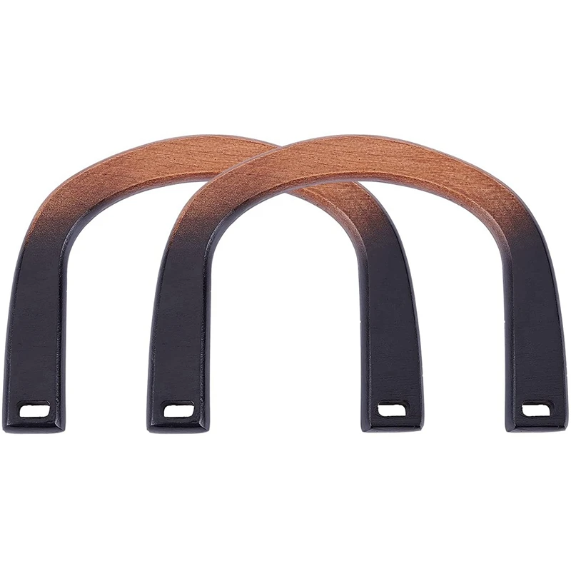 

4Pcs Wooden Purse Handles U-Shaped Wooden Handles For Handbag DIY Handmade Macrame Bag Handle Replacement For Beach Bag