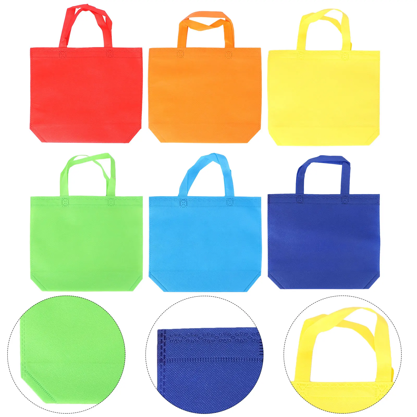 

12pcs Small Non Woven Tote Bags Reusable Fabric Gift Party Favors Kids Crafts Storage Carry Bag for Shopping Picnic Birthday