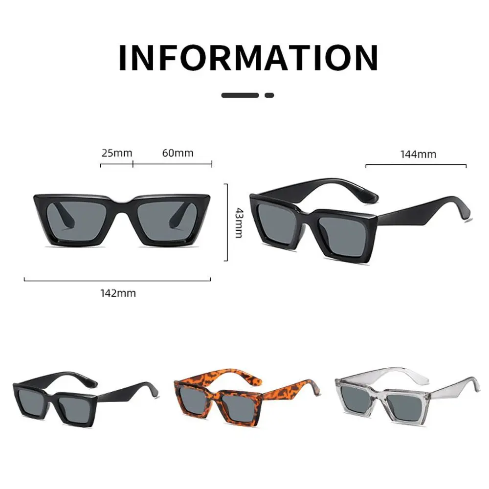 Punk Square Frame Sunglasses Sun-Protective Summer Decoration Black Shades Glasses Outdoor Accessories Street Style