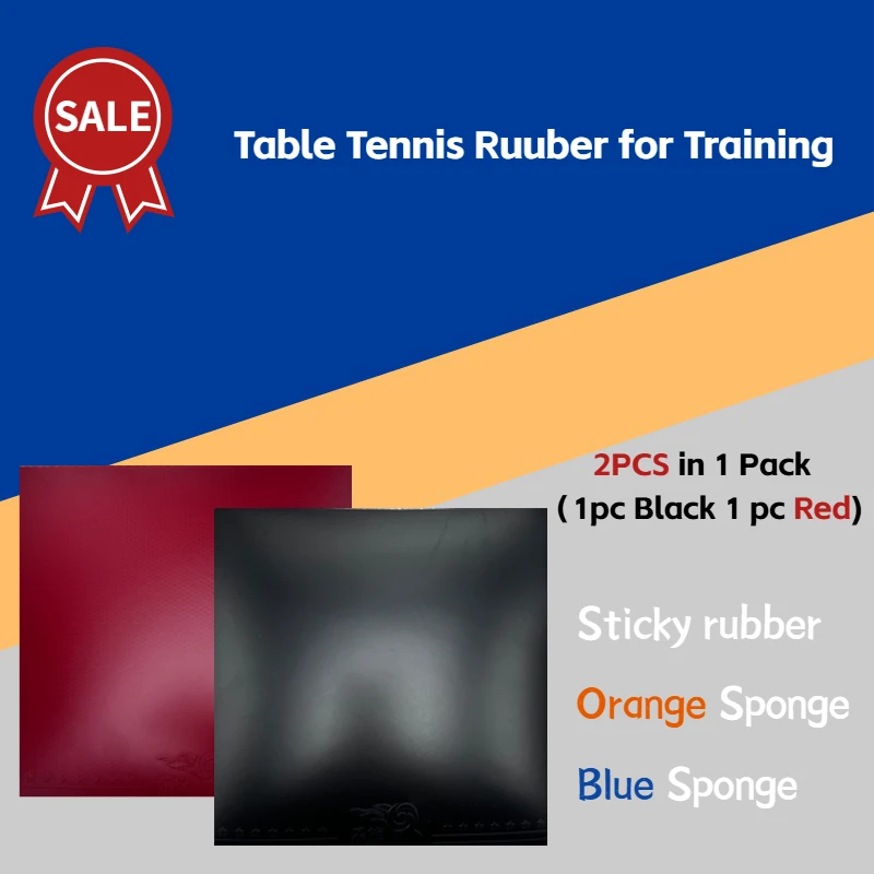 2PCS Table Tennis Rubber for Training Blue Sponge Ping Pong Ruuber Sticky Table Tennis Sponge for Sale 2piece Rubber in 1 Pack