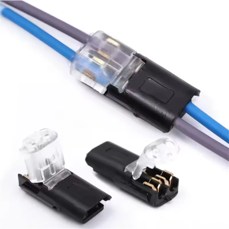 Double Wire Plug-in Connectors with Locking Buckle Car Wire 2 Way Terminal Block Waterproof Quick Connector Cable Clamps