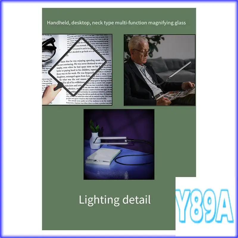 

GO-Black 1.8X Rechargeable Hands Free Magnifying Glass With Light, Gooseneck HD Magnifier For Neck Wear Repair Low Eyesight