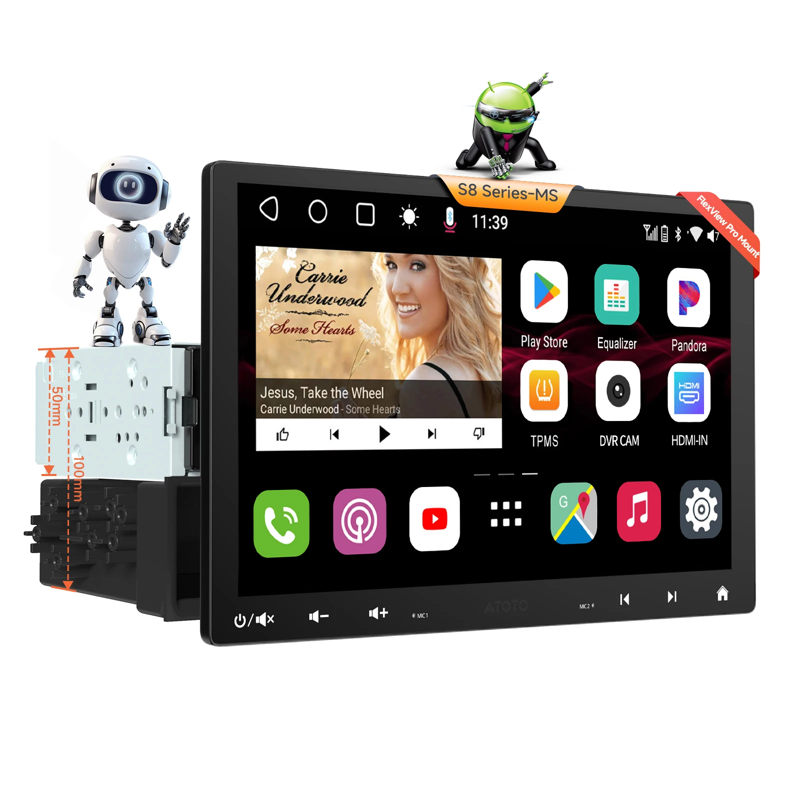 ATOTO S8 Ultra Android Single DIN & Double DIN Car Stereo, 6G+128G, 4G LTE 10.1