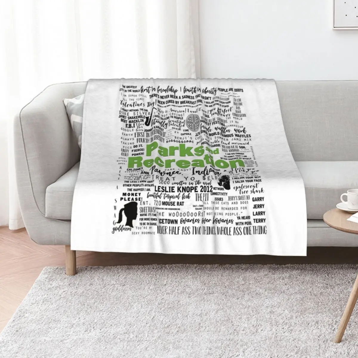 Parks and Recreations Memorable Quotes Throw Blanket Sofa Throw Retros Hairy Luxury St halloween Summer Blankets