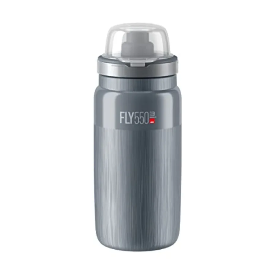 

Fly MTB Water Bottle Ultra-Light, Dust-Proof for Mountain Gravel Cycling, Aluminum, Matte Black, Leak-Proof Cap Ergonomic Grip