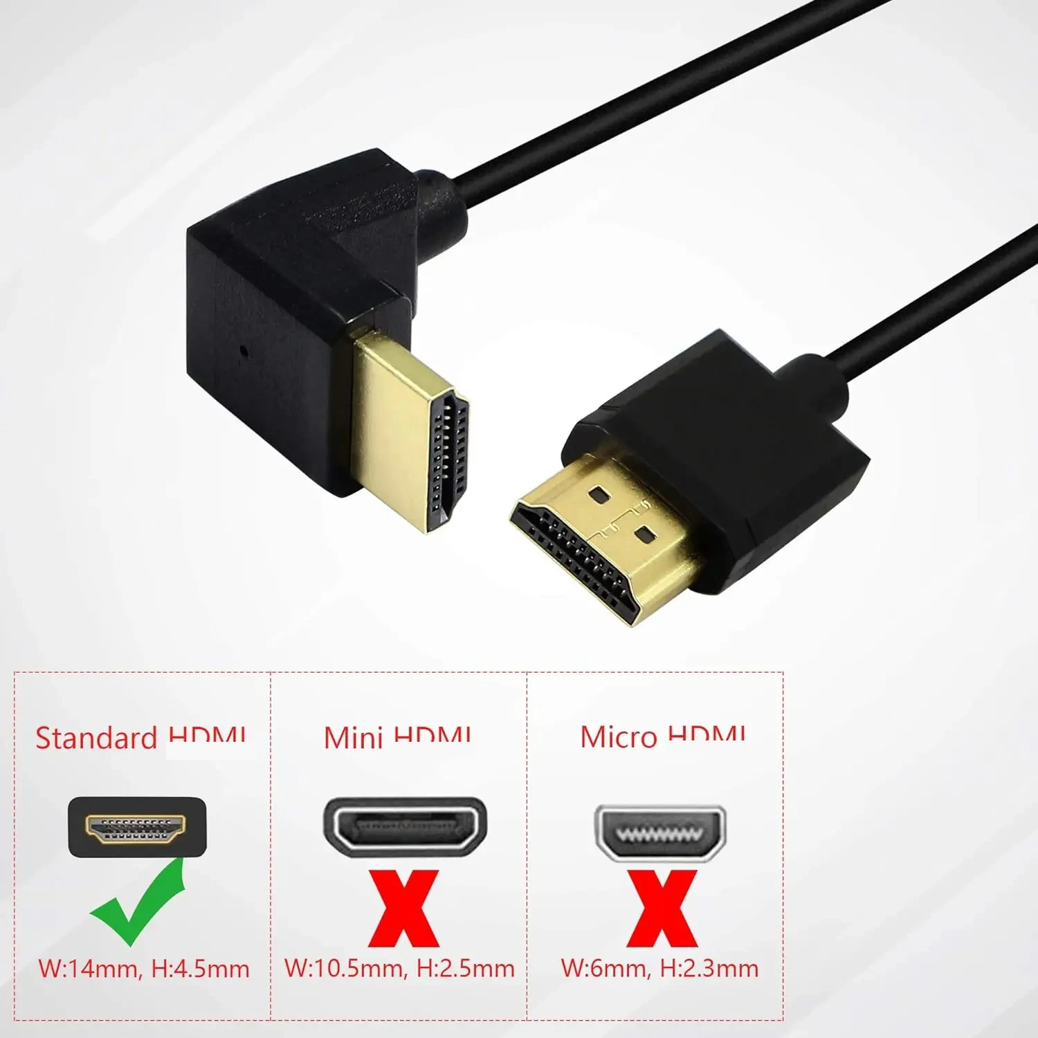 4K Elbow HDMI-compatible Extension Cable 90 Degree Down Angle Male to Female For HDMI 2.1 Cable 3D 60Hz Video HDR for TV Monitor