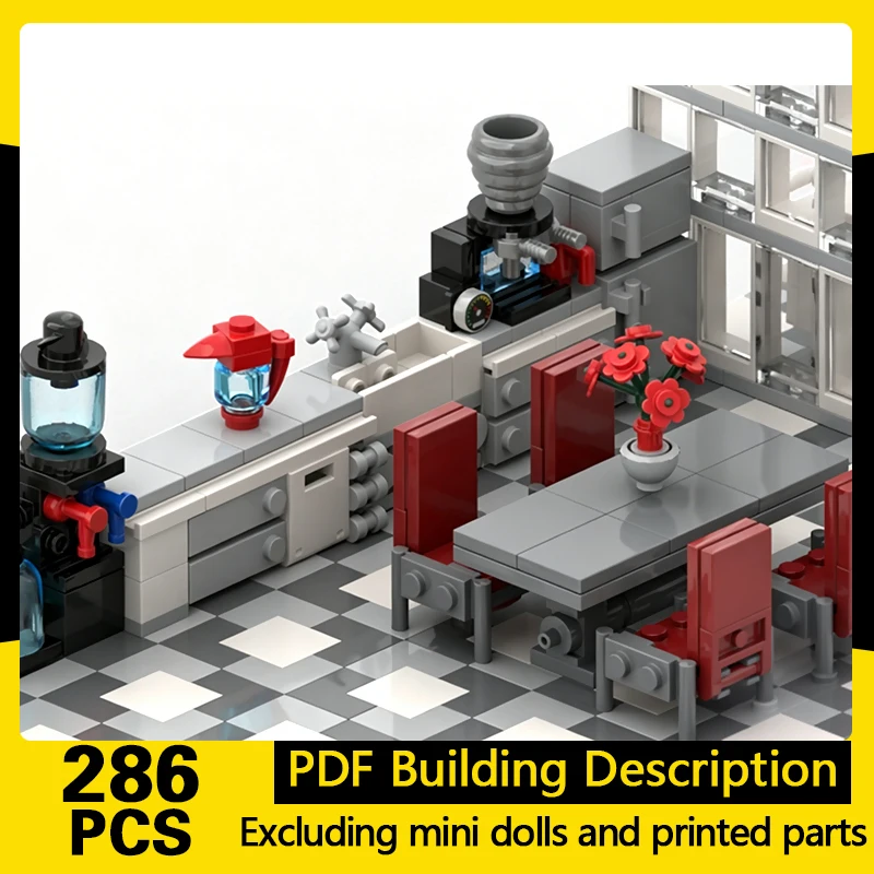 

City Street View Model MOC Building Bricks Office Kitchen Modular Technology Gifts Holiday Assemble Children Toys Suit