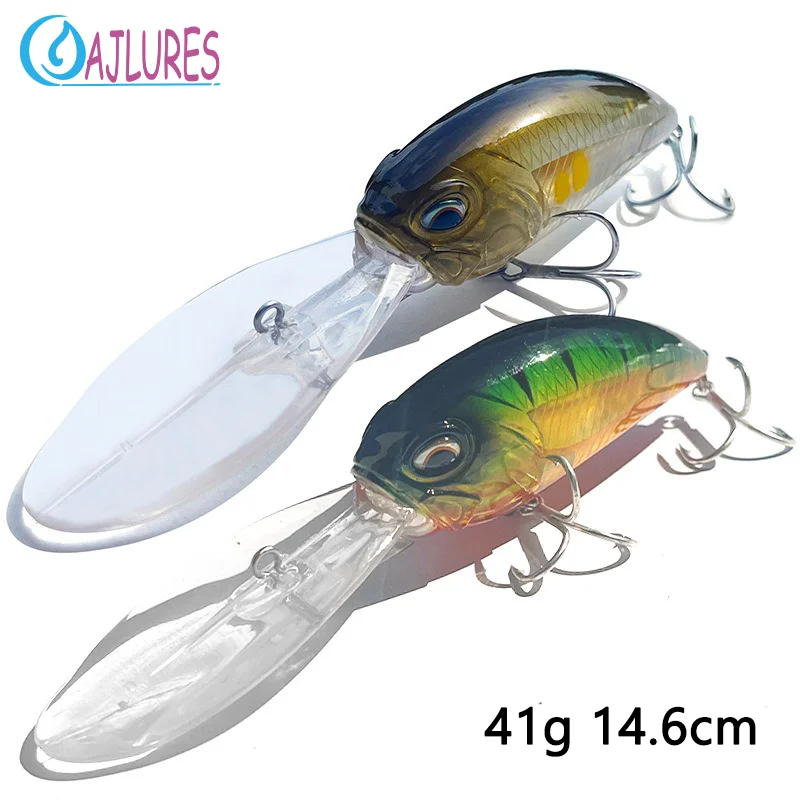 Crankbait 41g 14.6cm Long Tongue Crank Wobbler Floating Fishing Lures Artificial Hard Baits Diving Chubby Bass Pike