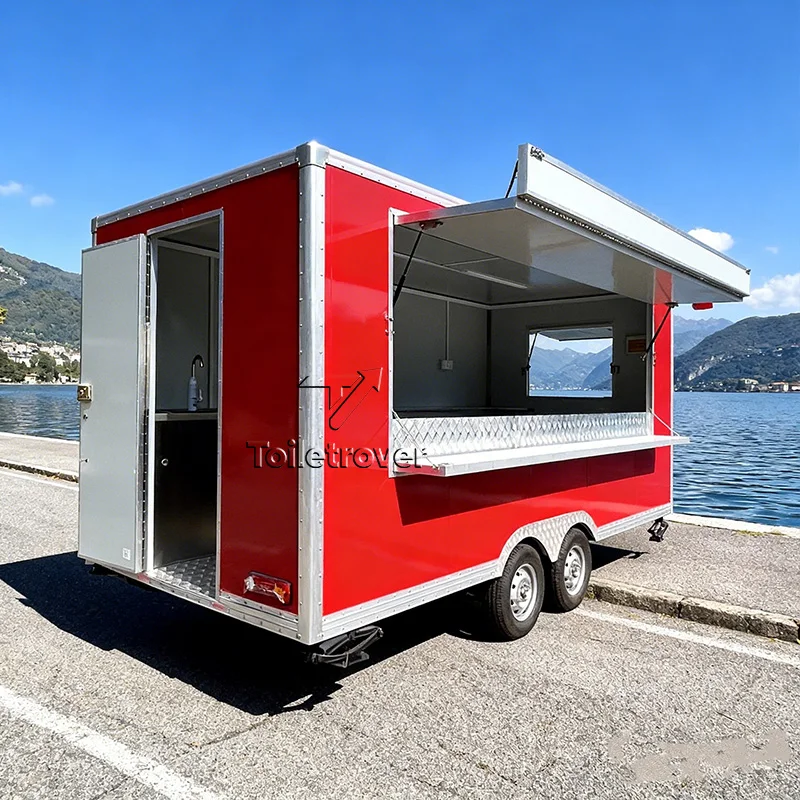 

Custom Small Food Truck Custom Catering Trailer Portable Fast Food Trailer Hot Dog Food Car with Commercial Kitchen