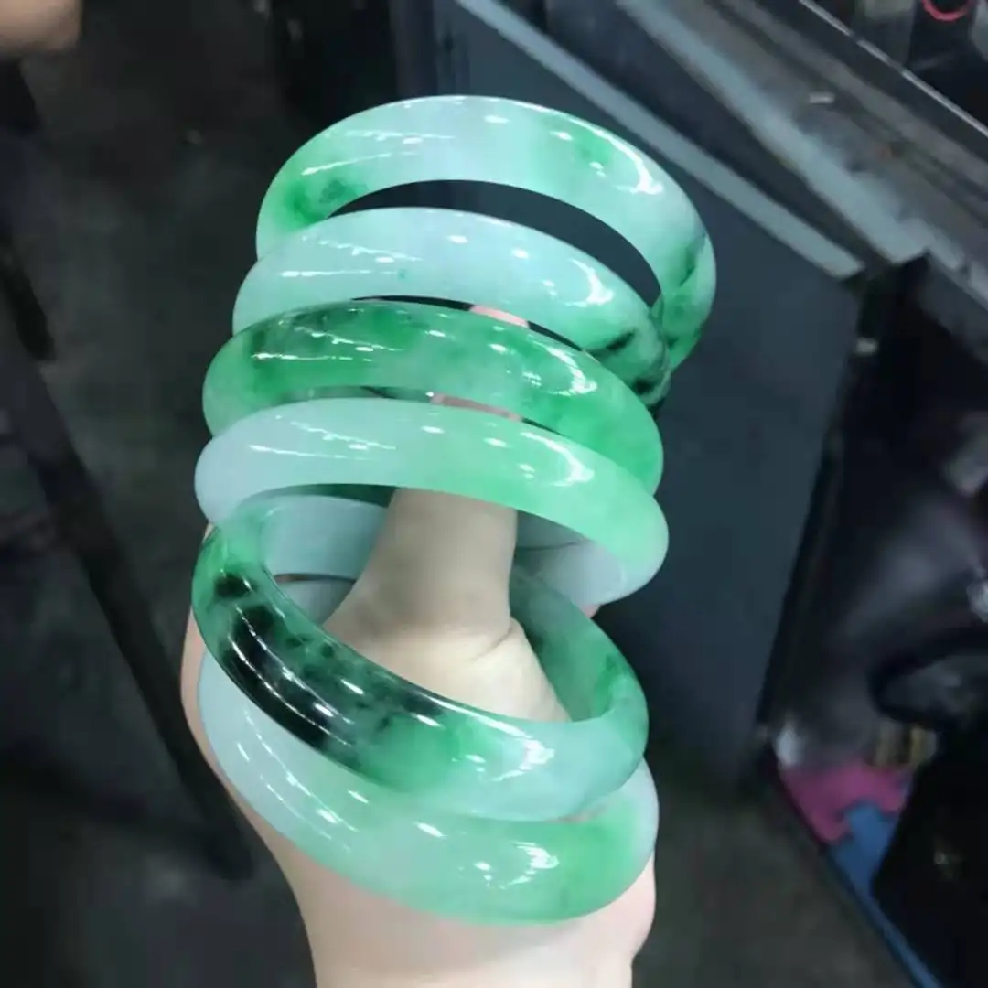 

Natural Myanmar Jadeite 1pcs Bracelet Handcarving Real Jade Original Ecological Pattern Jewelry Bangles