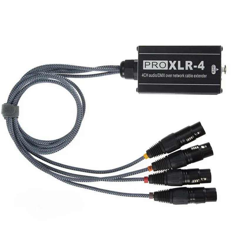 XLR Audio Snake 4-kanałowy 3-pinowy rozdzielacz sieciowy do studia nagrań scenicznych Kabel żeński i męski Przedłużacz sygnału sieciowego