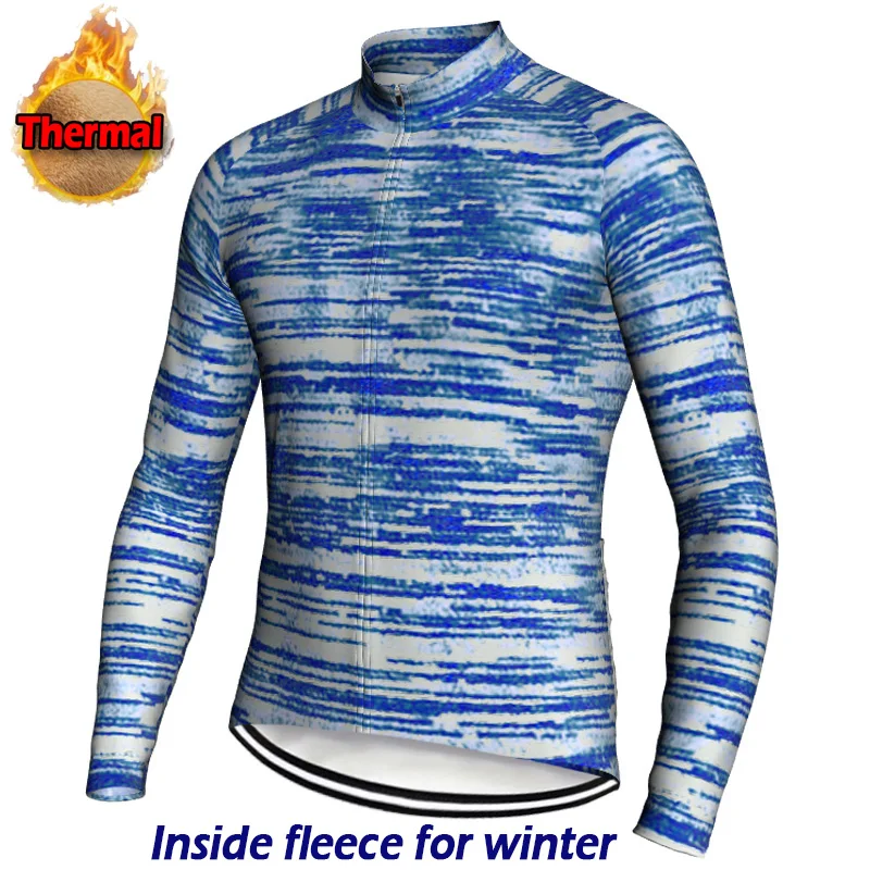 Outdoor Winter Bike Jacket Long Sleeve Thermal Fleece Road Wear MTB Sweater Cycling Top Ride Jersey Sport Biker Mens Warm Coat