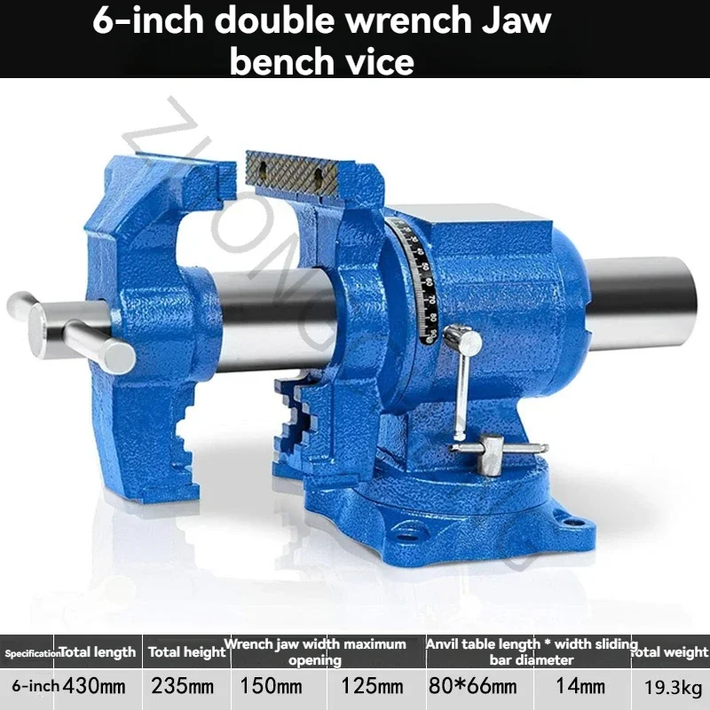New Workbench Table Vise, Fixture 360 Rotary Table Vise Industrial Grade Double Jaw Table Vise