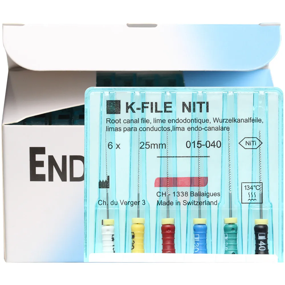 10 paczek 21/25/31mm Dental K-FILE NiTi elastyczne Endo kanał korzeniowy pilniki K do użytku ręcznego endodontyczny nikiel tytanowy Instrument