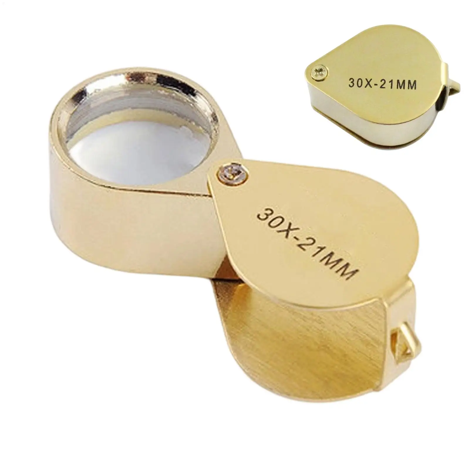 Magnifying Glass 30X Pocket Loupe Magnifier Jewelry Magnifying Glass Foldable Diamond Triplet  Eye Glass Tool Reading Magnifier