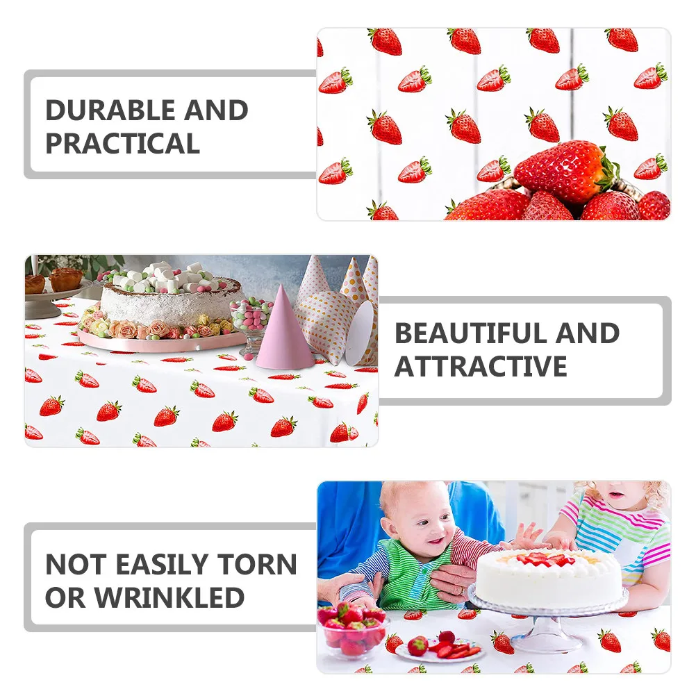 2Pcs Vibrant Fruit Theme Rectangle Table Cover for Summer Parties Birthday Celebrations Cafes Hotels Appetite Stimulating Design