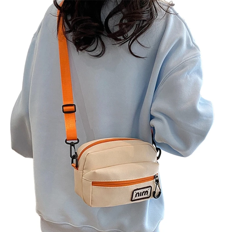 Bolso nailon elegante para teléfono móvil, bolso bandolera compacto y dibujos animados para niñas y estudiantes