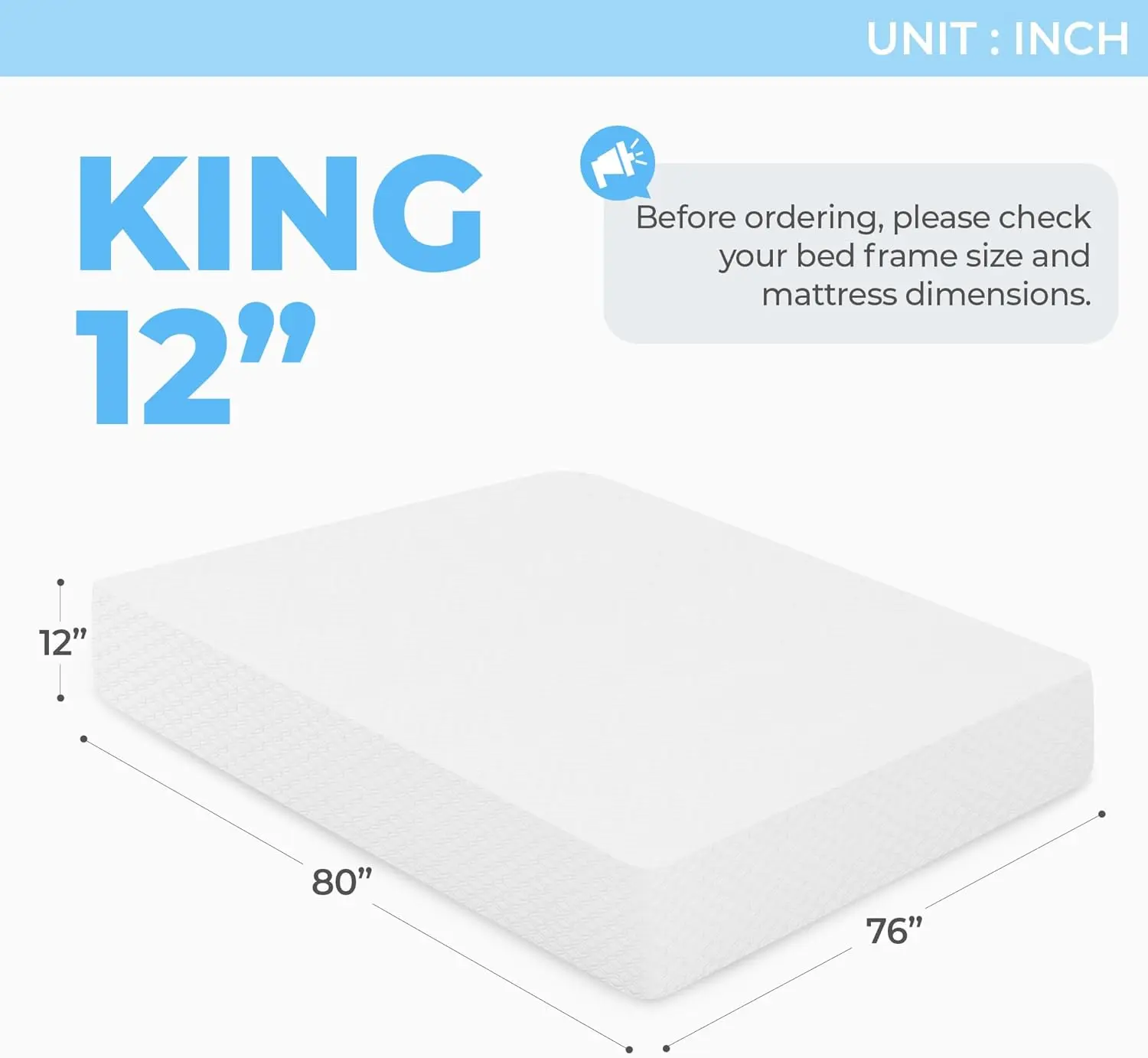 King Medium Firm Cooling Gel Memory Foam Mattress for Cool Sleep Pressure Relieving CertiPUR-US Certified Mattress in a Box Fibe