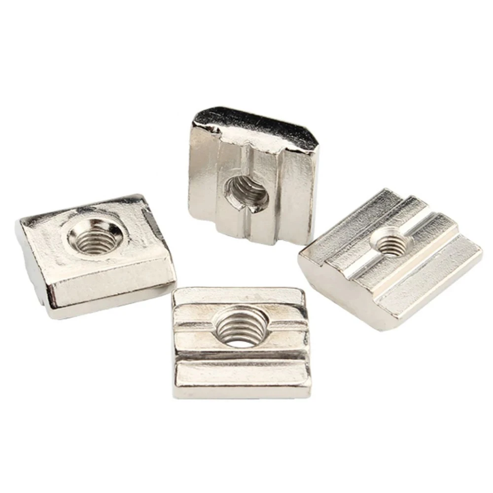 10-50Pcs M3 M4 M5 M6 M8 M10 T Block Square Nuts T-Track Sliding Hammer Nut for Fastener Aluminum Profile 2020 3030 4040 4545