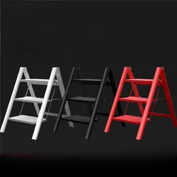 Folding 3-Step Ladder Sturdy Step Stool for Adults 330 lbs Capacity Wide Pedals Closet Stool Anti-Slip Step Stool