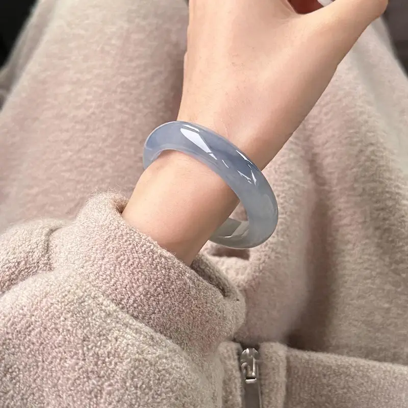 High-quality ice-grade violet jadeite bracelet