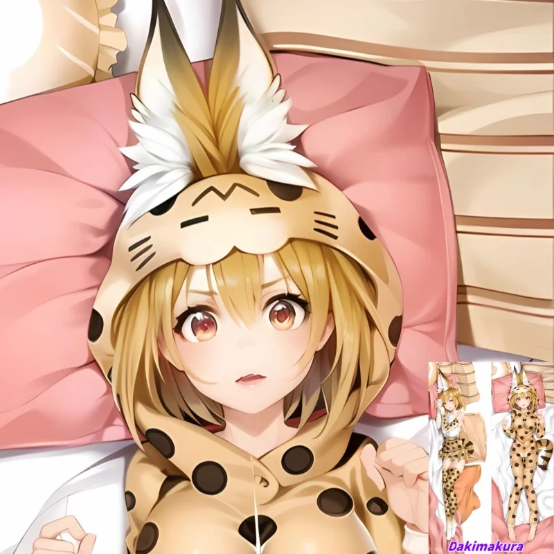 Dakimakura Anime Pillow Case Serval Kemono Friends Double-sided Print Of Life-size Body Pillowcase Gifts